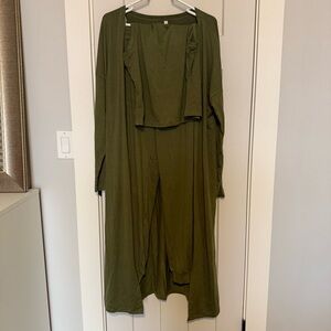 NWT Olive Green Women's 3 Piece Lounge Set